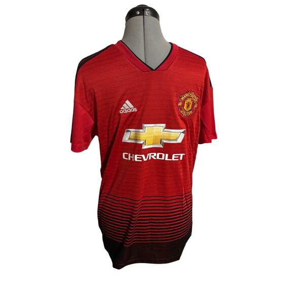 MANCHESTER UNITED 2018 2019 HOME FOOTBALL SHIRT JERSEY ADIDAS SIZE M #6 POGBA - Picture 1 of 3